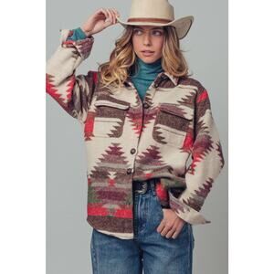 Urban Daizy Aztec Print Jacket - Western-Inspired, Relaxed Fit